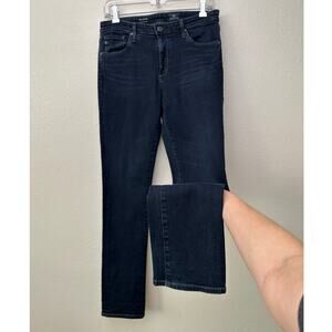AG The Harper Straight Jeans Dark Wash Black-Blue Women’s 29R